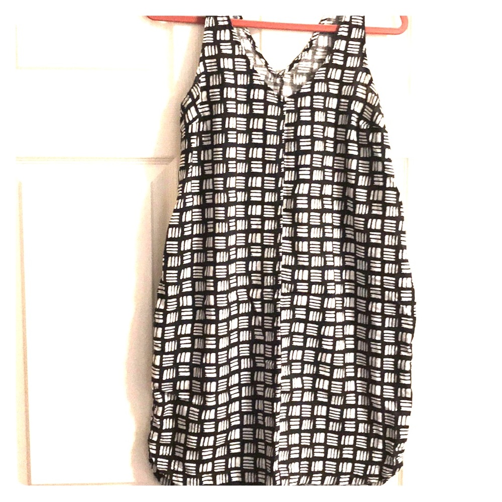 Linen blend shift dress